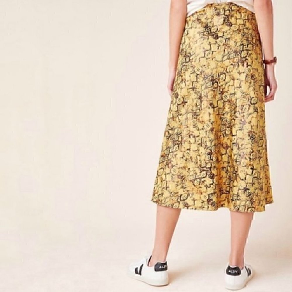 HTF NWT ANTHROPOLOGIE Harmony Metallic Midi Skirt